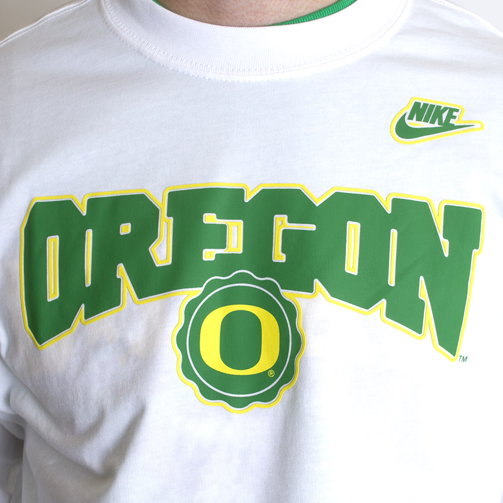 Classic Oregon O, Nike, White, Long Sleeve, Cotton Blend, Men, Max90, 2023, T-Shirt, 727325